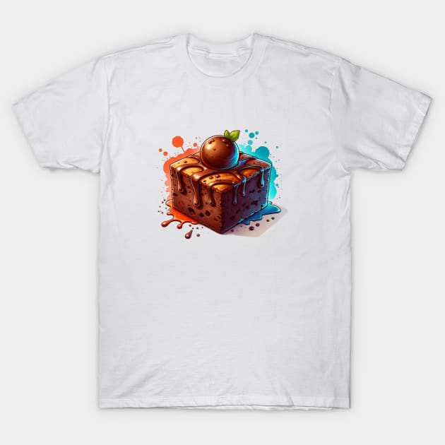 Brownie Chocolate Salted Sweet Food Yummy Vintage Kawaii T-Shirt by Flowering Away